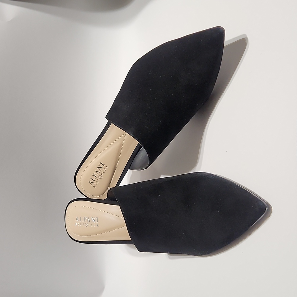 Alfani Junneel Black Mules with Sculpted Heel - Picture 8 of 12